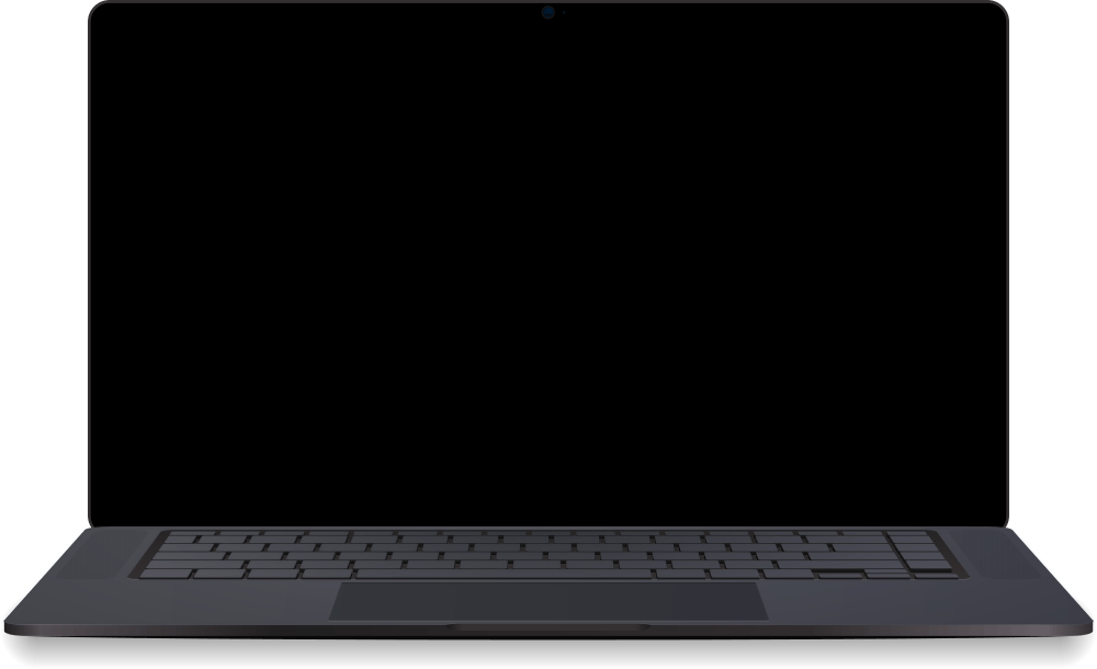 empty laptop with an overlay